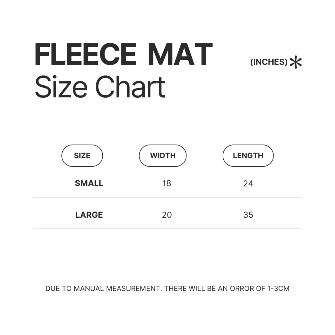 Fleece Mat Size Chart - Blue Archive Merch