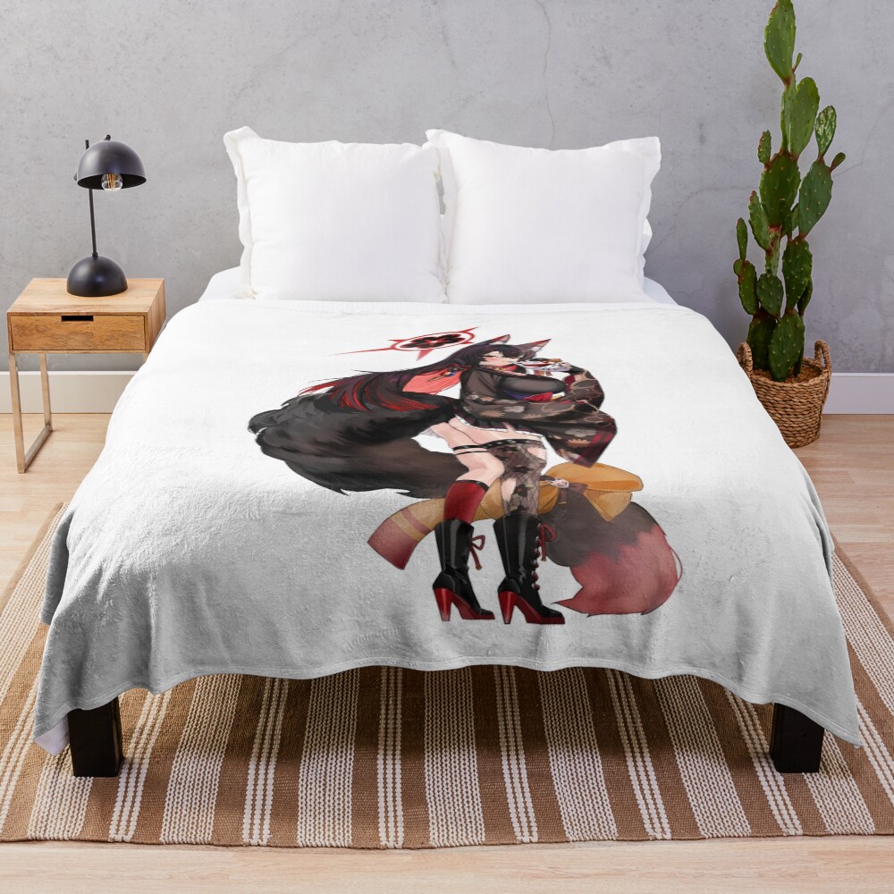 Blue Archive Hyakkiyako Kosaka Wakamo Fox Throw Blanket