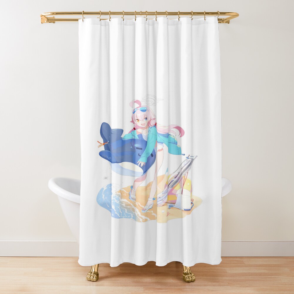 Blue Archive Abydos Takanashi Hoshino Swimsuit Shower Curtain