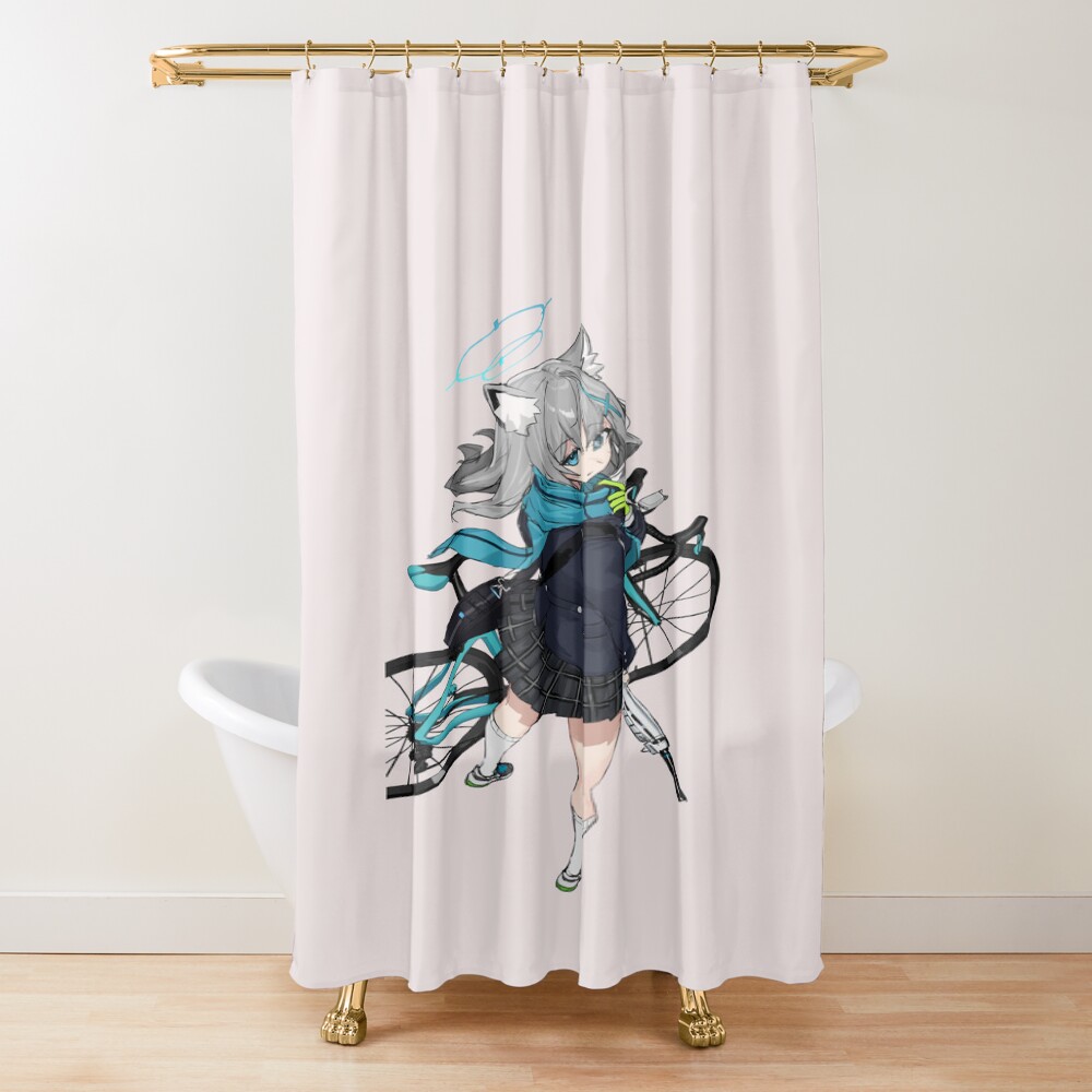 Blue Archive Abydos Sunaookami Shiroko Agile Shower Curtain