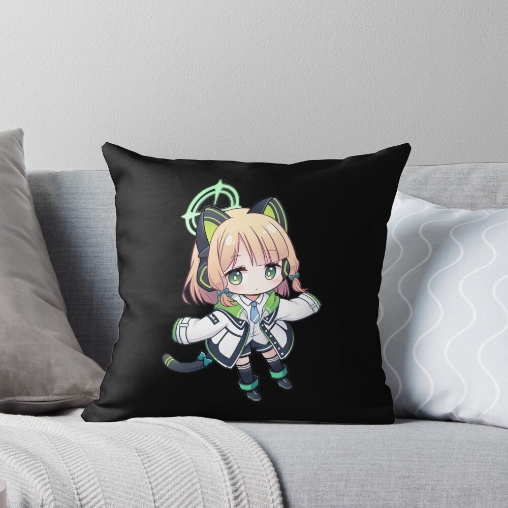 Blue Archive Millennium Saiba Midori Pixel Throw Pillow